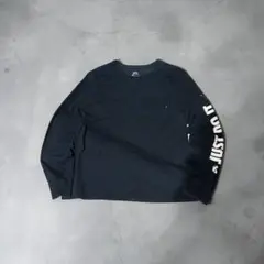 希少　NIKE SB カモ刺繍 ロンT M 黒 袖ロゴ コットン　ストリート