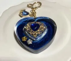 推し色ゴシック風ハートチャーム♡ブルー