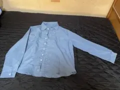 水色 ボタンダウン 長袖シャツ