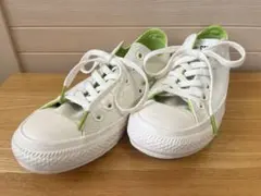CONVERSE コンバース ホワイト/グリーン スニーカー 23.5cm