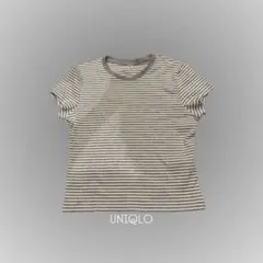 UNIQLO ミニT ボーダー グレー