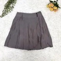 ROPE サテンプリーツスカート ミニ フレア とろみ【M】清楚 キレイめ 上品のサムネイル