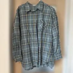 グリーン系チェック 長袖シャツ