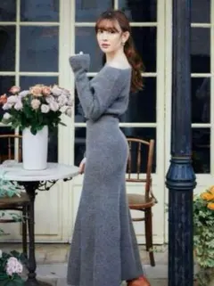 値下げ　Her lip to ノースリーブロングニットワンピース　新品未使用 値下げ Her lip to ノースリーブロングニットワンピース 新品未使用