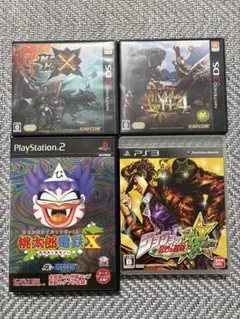 3DS PS3 PS2 ゲームソフト4店セット(桃鉄・ジョジョ・モンスタ