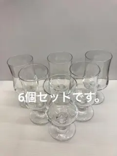 昭和レトロ　佐々木硝子製　脚付きガラス製コップ 6個セット