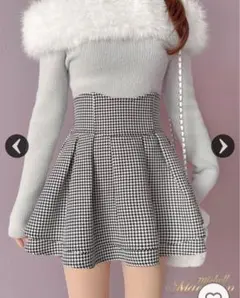 ミシェルマカロン　美脚スカート　Sサイズ　千鳥柄