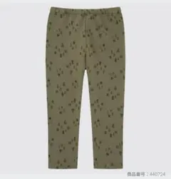 ユニクロ フリースレギンス(10分丈) オリーブグリーン 80cm