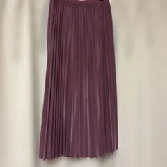 GRL 光沢 プリーツ ロングスカート ボルドー