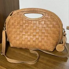 2 way Zuccherofilato　キャメル色レザーショルダーバッグ