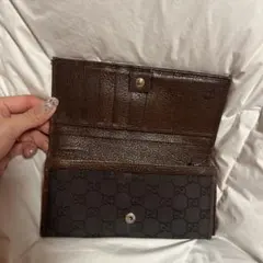 Gucci GGパターン 長財布 ブラウン 値下げ交渉あり
