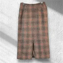 グリーンレーベル チェックタイトスカート38 M 通勤上品 美シルエットR428