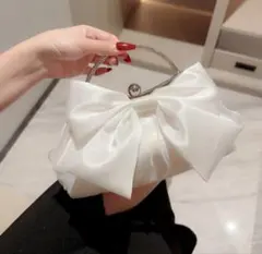 2way!パーティーバック 結婚式 ２次会 パーティー ホワイト 光沢 高級感