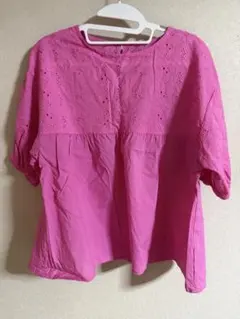 Samansa Mos2 ピンクレース刺繍チュニック