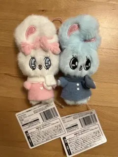 エスターバニー　ホリデーマフラーマスコット　ブルーバニー　白　2点まとめ売り