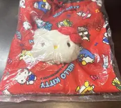 ハローキティ50th ボアフェイス巾着 巾着袋 小物入れ