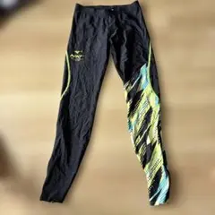 Mizuno NEXT ランニングタイツ　黒/黄色/青　2XL