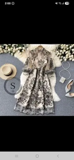 7-9号Sレース刺繍ワンピースドレスパーティー二次会