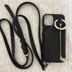 ajew iPhone12miniケース ショルダー ブラック