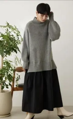 crie conforto♡ ワンピース 畔ニットドッキングワンピース