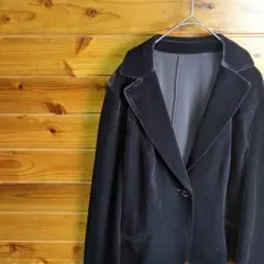 テーラードジャケット　ベロア　ベルベット　茶色　秋冬　きれいめ　高級感　上品　M