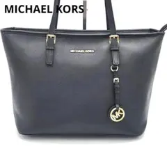MICHAEL KORS トートバッグ ブラック ゴールドロゴ チャーム付
