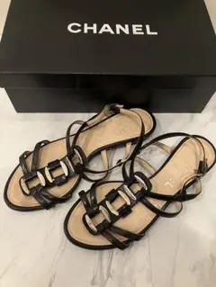 Chanel-@ブラック オープントゥ ハイヒール37C - メルカリ