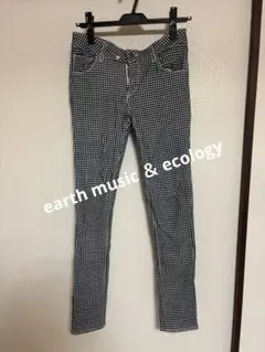 earth music & ecology チェック　スキニーパンツ