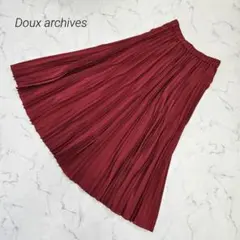ドゥアルシーヴ Doux archives プリーツスカート ウエストゴム 赤のサムネイル