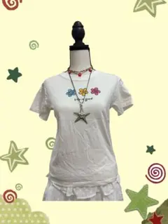 Life is good 花柄プリント Tシャツ