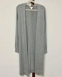未使用 H&M ロングカーディガン 長袖 ボタンなし レディース グレー XS