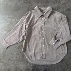 【THE CASUAL】無地レギュラー バンドカラー オーバーシャツ 130