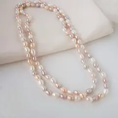 C 87淡水パール レア　大粒　メタリック　ポテト　ライス　マルチカラー C 7淡水パール メタリックパープル大粒ポテトライス