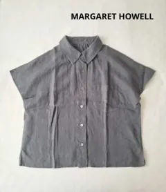 MARGARET HOWELL 麻100% リネン 半袖シャツ ダークグレー M - メルカリ