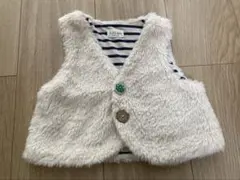 kids zoo ベビーベスト ボア　オフホワイト 90サイズ