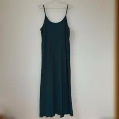 リブ キャミワンピース ダークグリーン