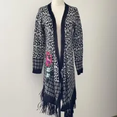 デシグアル 花刺繍　ロングカーディガン