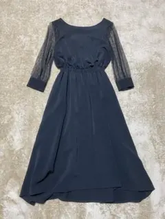 【極美品】アパートバイローリーズ ドットチュールスリーブワンピース 結婚式 M