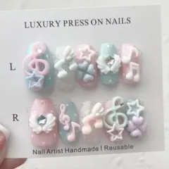 ネイルチップ ウィッシュコア 音符 クローバー 推し活 星 羽 オーダー