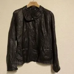 focardi シースルー　ブラック　メッシュ　レザージャケット　スタッズ