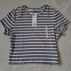 GU　リブマルチボーダーミニT　L　新品未使用タグ付き