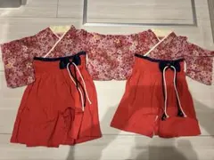 美品⭐︎祝い着　雛祭り　お雛様　着物　袴ロンパースセット/双子　セレモニードレス