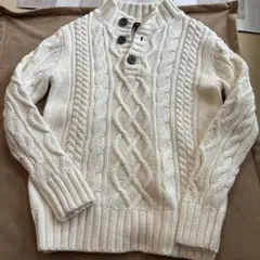 GapKids アイボリー ケーブルニットセーター 120