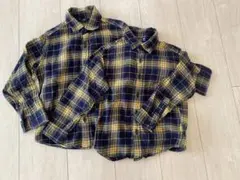 UNIQLO おそろいコーデ　チェック柄シャツ　男女兼用　110&120