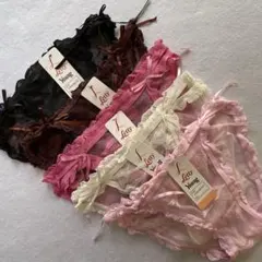 ❤️5枚セット❤️浅くて可愛い　ローライズ　リボン　フリル　スケスケ　透け感H27c