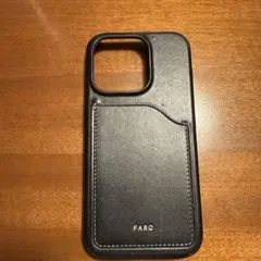 FARO 黒 レザー iPhoneケース カードポケット付き　牛革