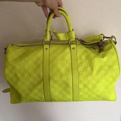 LOUIS VUITTON ダミエ アンフィニ ボストンバッグ ネオンイエロー 