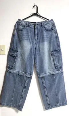 新品未使用 Luamoda 2WAYデニムカーゴパンツ 黒 2 - メルカリ