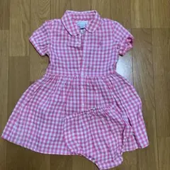 Ralph Lauren 半袖ワンピース 18M ピンクチェック