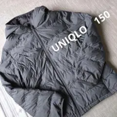 UNIQLO キッズ フード付き中綿パーカー グレー　150